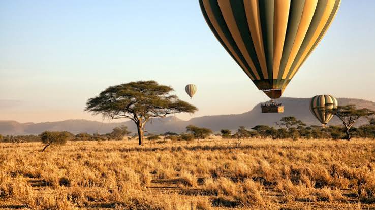 Hot air balloon over Rwanda